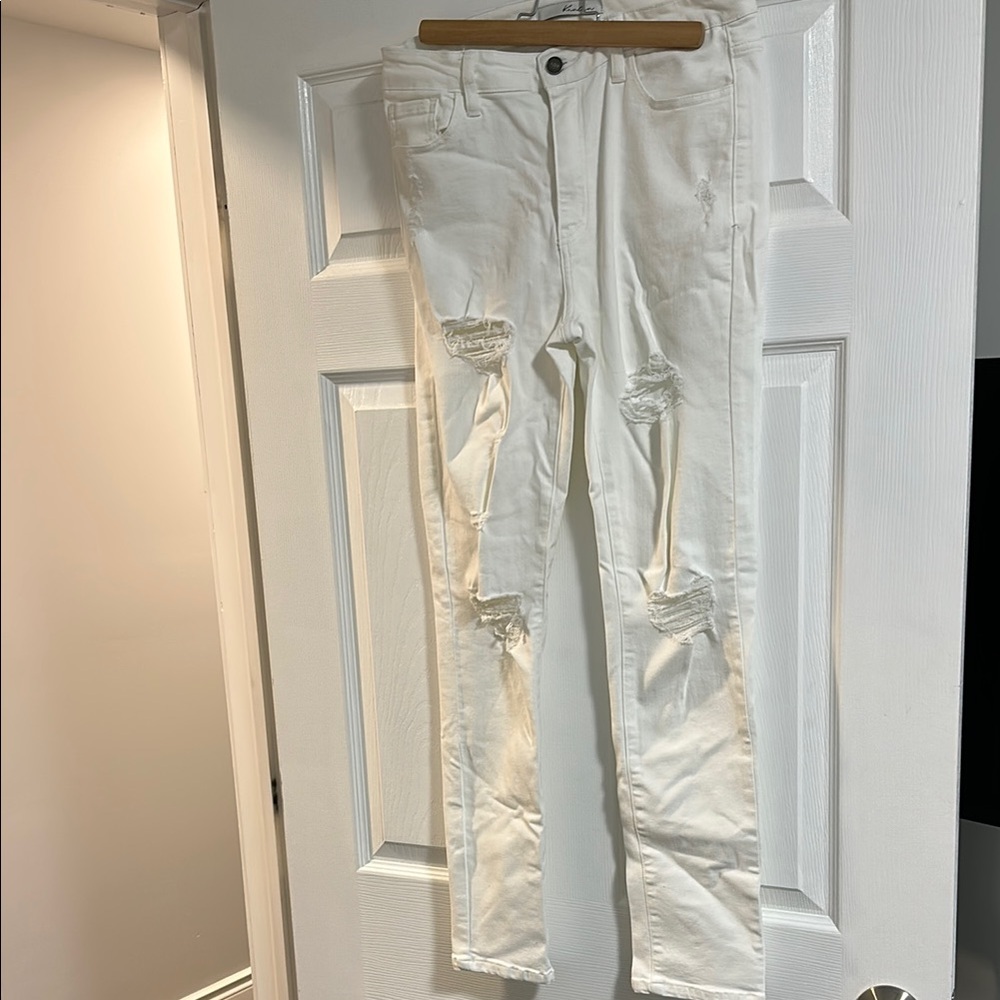 White Distressed Skinny Jeans